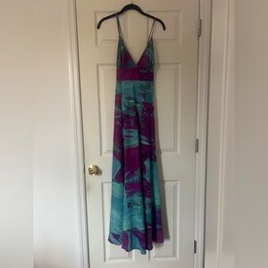 NWT Vicky Tcherassi Purple and Aqua Dress